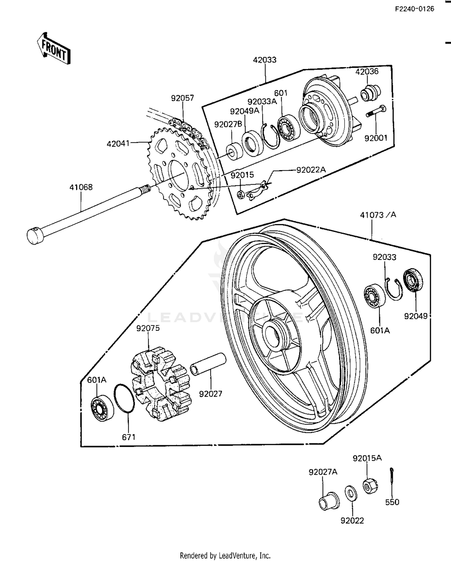 REAR WHEEL/HUB/CHAIN