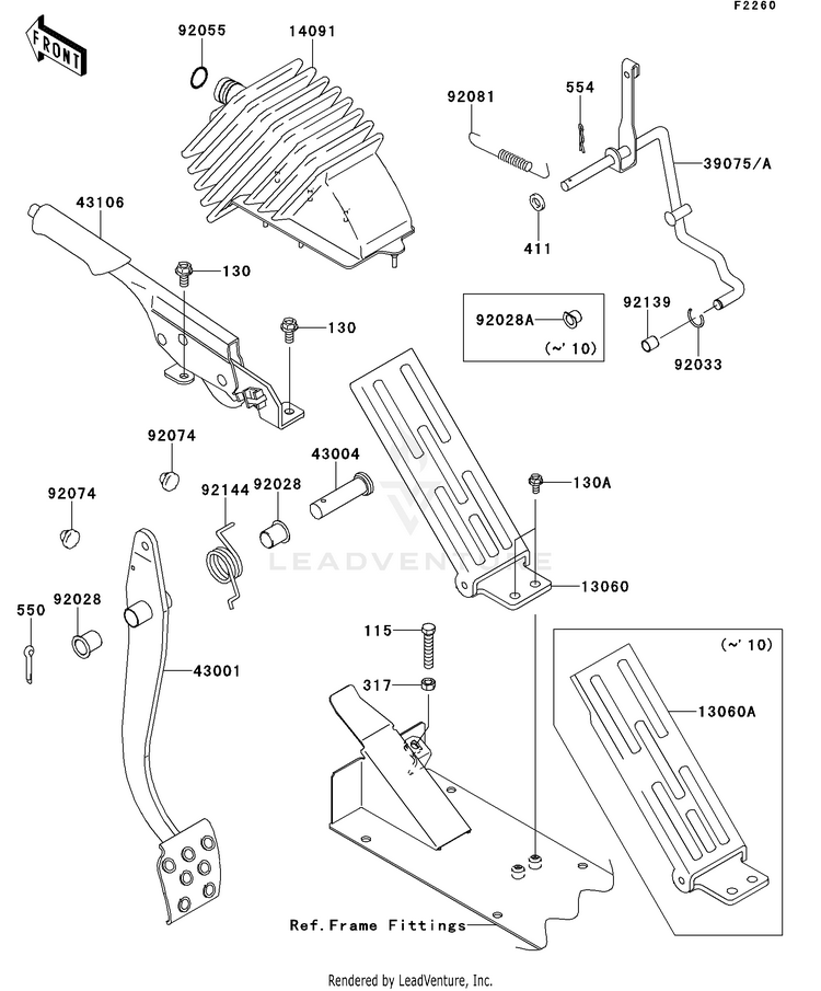 Brake Pedal/Throttle Lever Schematic