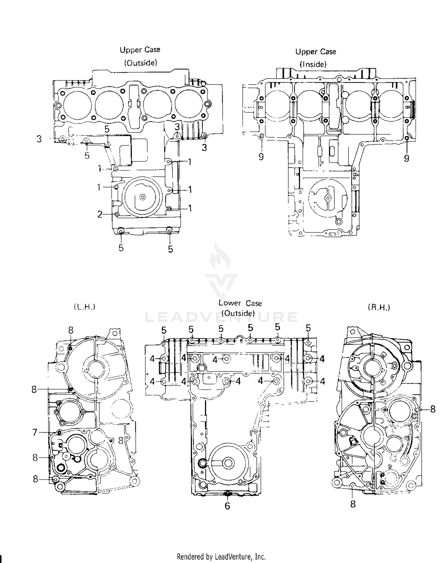 CRANKCASE BOLT & STUD PATTERN ('80 H1)