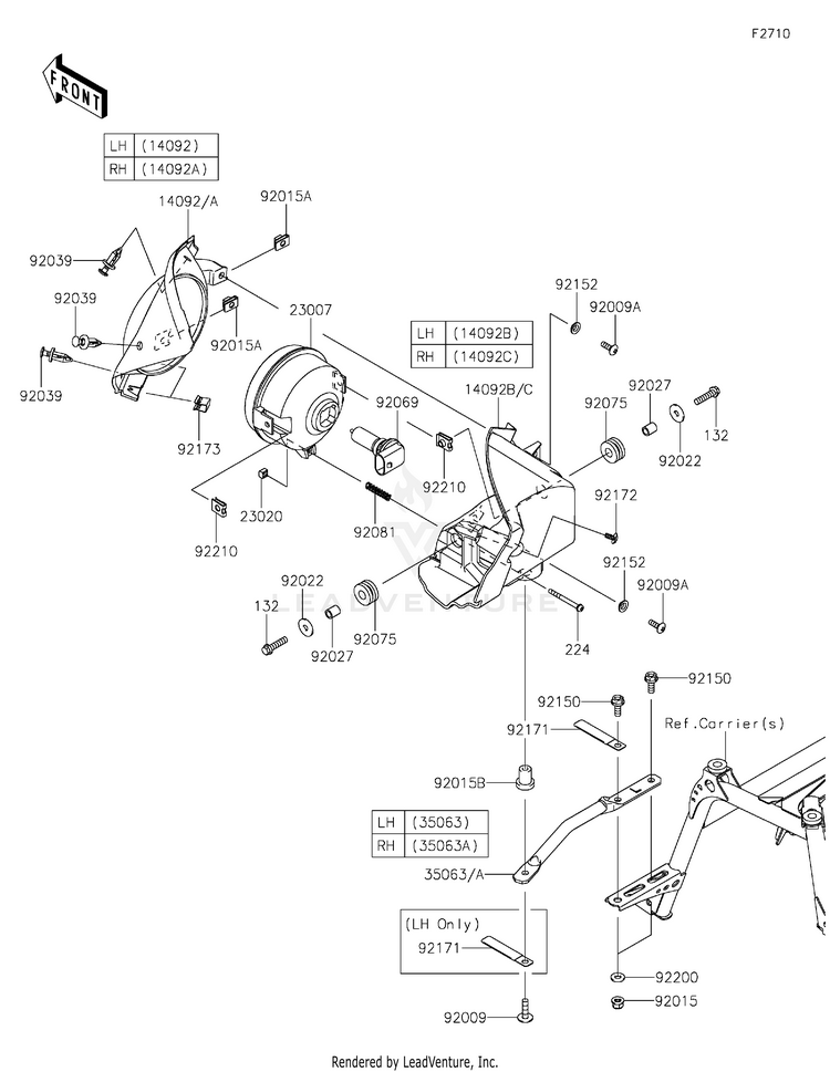 Headlight(S) KVF750LLF Brute Force 750 4x4i (2020) Schematic