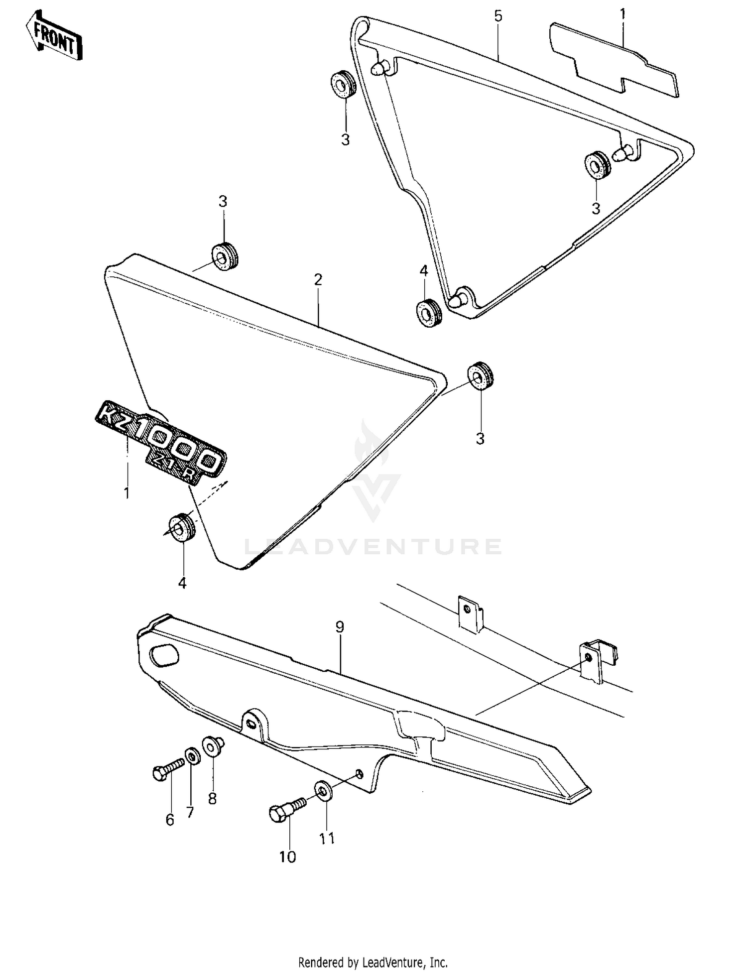 SIDE COVERS/CHAIN COVER ('78 D1)