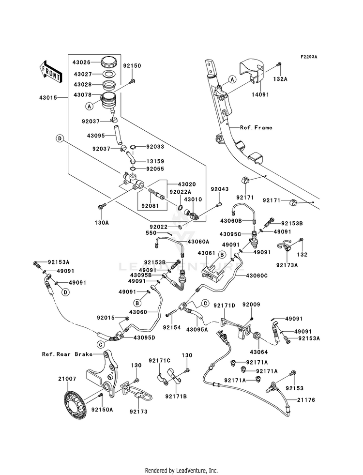 Rear Master Cylinder (Baf-Bcf) Schematic