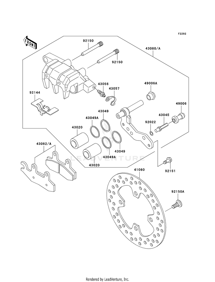 Front Brake KVF750-A1 Brute Force 750 4x4i (2005) Schematic