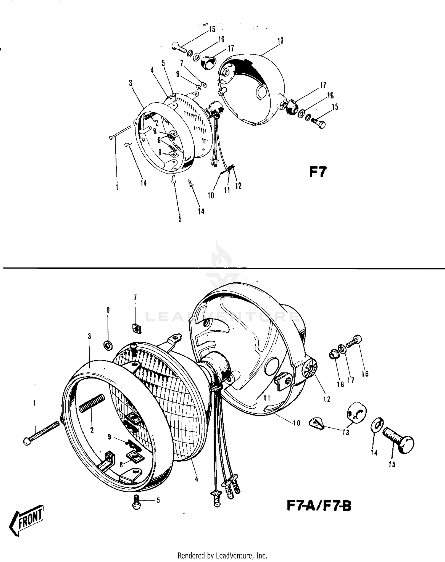 HEADLIGHT ('71-'73 F7/F7-A/F7-B)