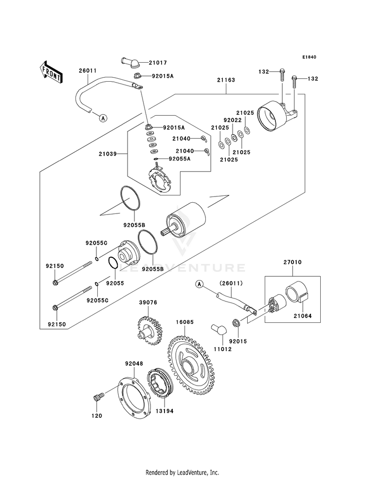 Starter Motor (A6f-A8f) KVF360A8F Prairie 360 4X4 (2008) Schematic