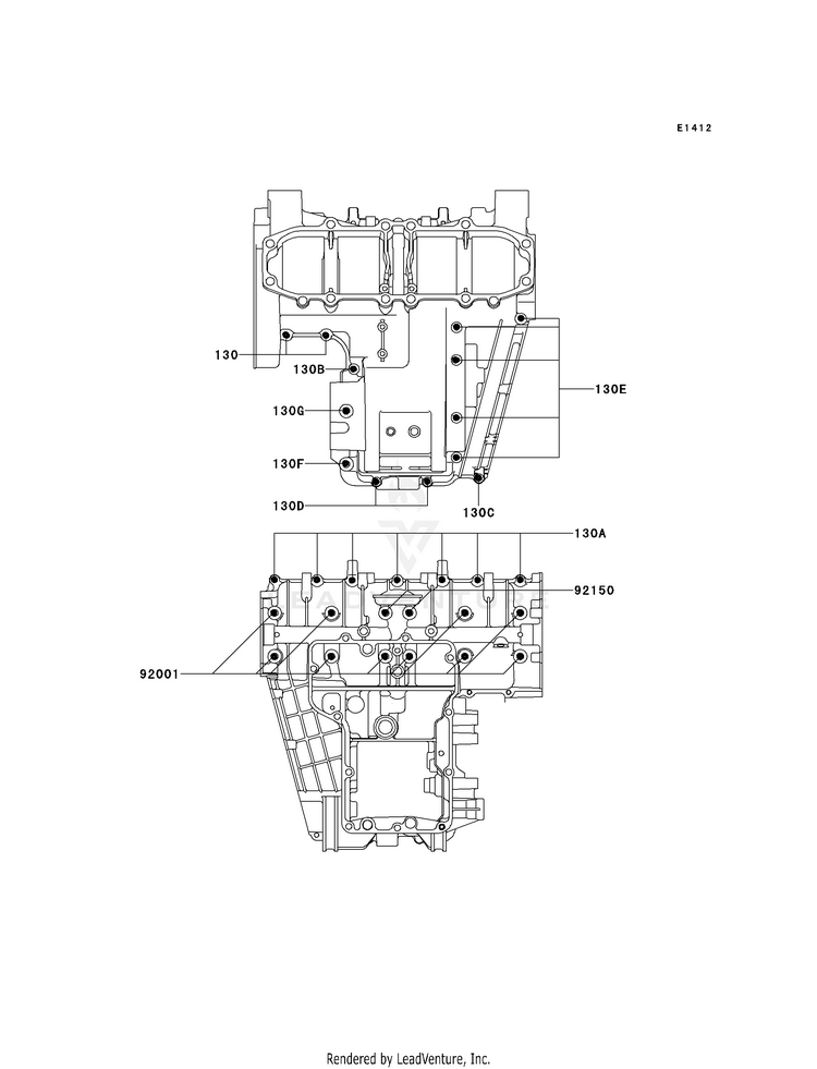 Crankcase Bolt Pattern Schematic