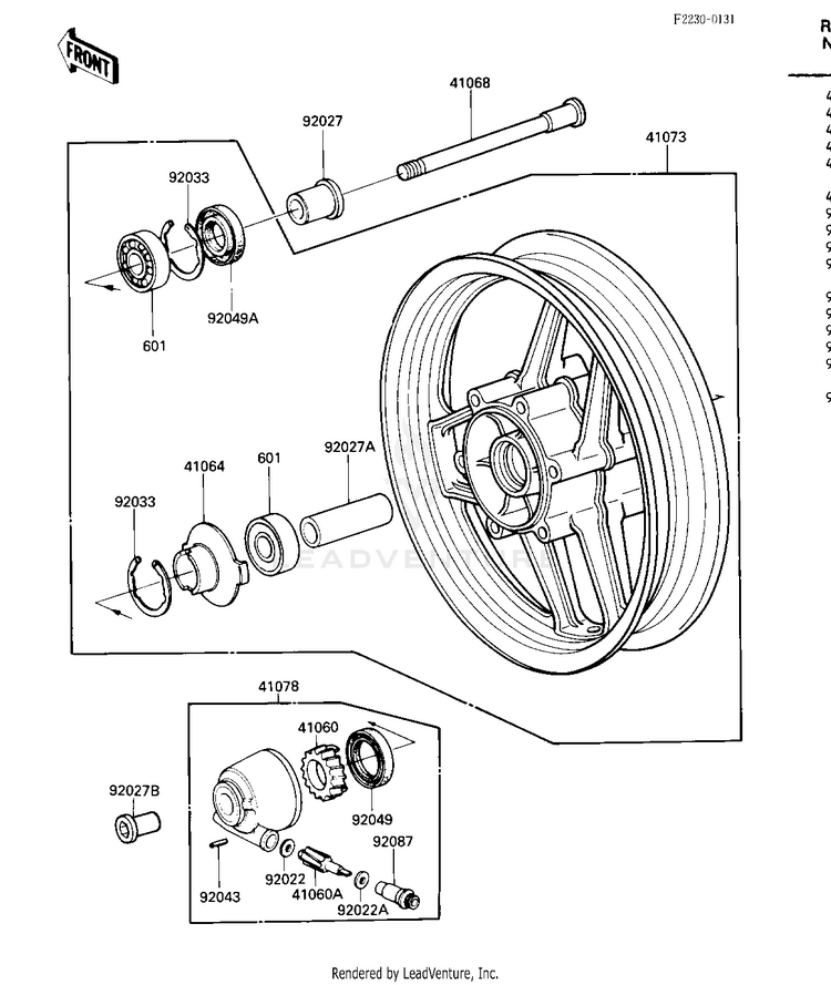 Front Wheel/Hub Schematic