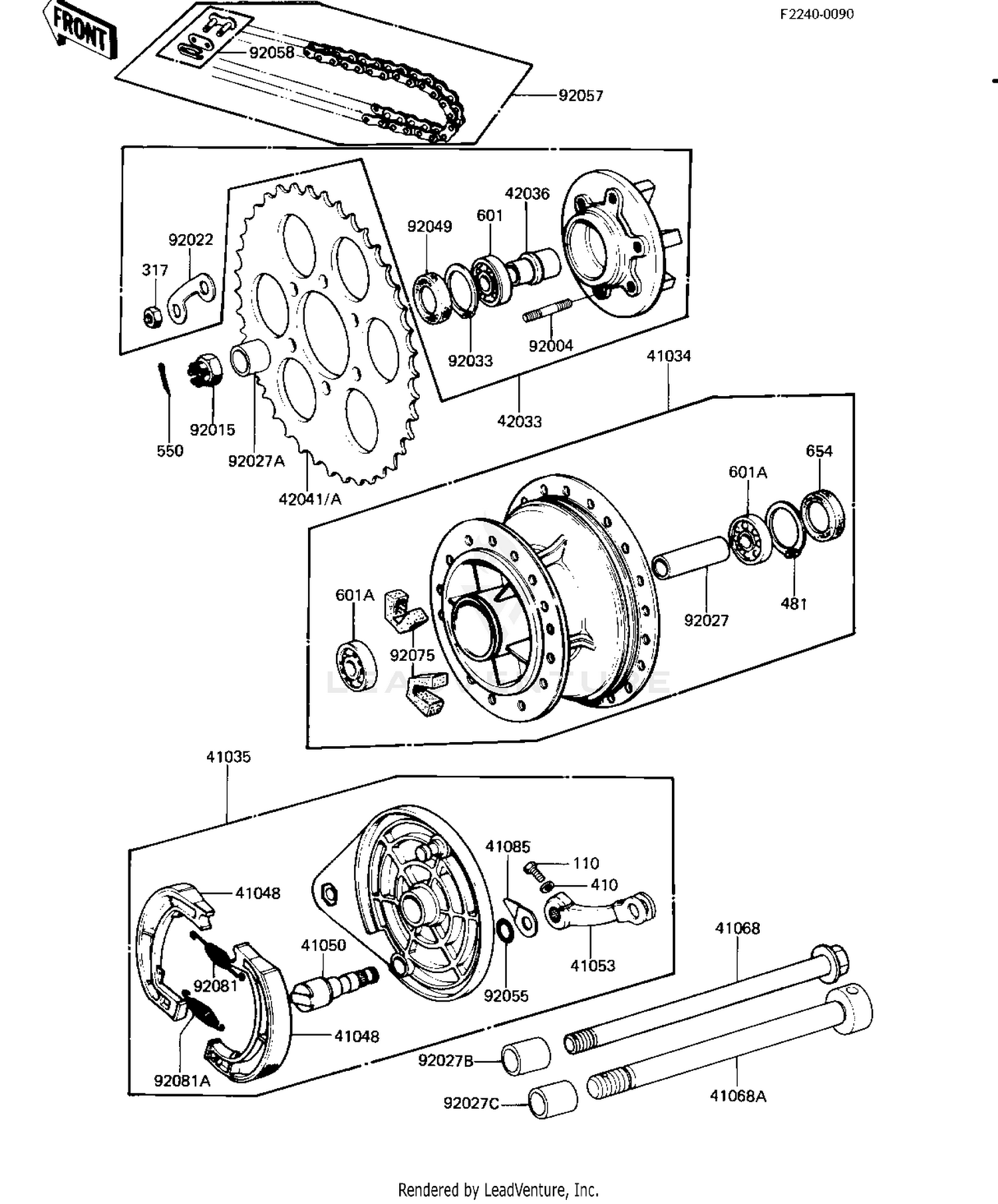 REAR HUB/BRAKE/CHAIN ('82-'83 A9/A10)