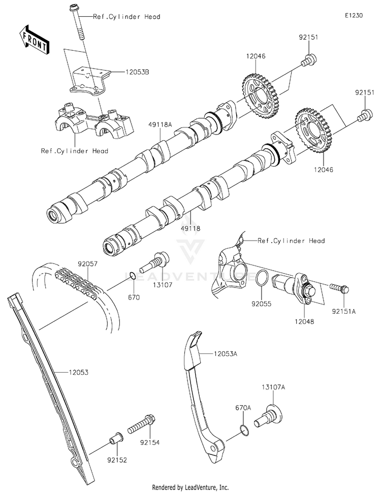 Camshaft(S)/Tensioner Schematic