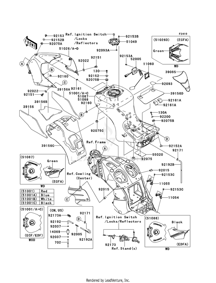 Fuel Tank ZX1400EDF Ninja ZX-14R (2013) Schematic