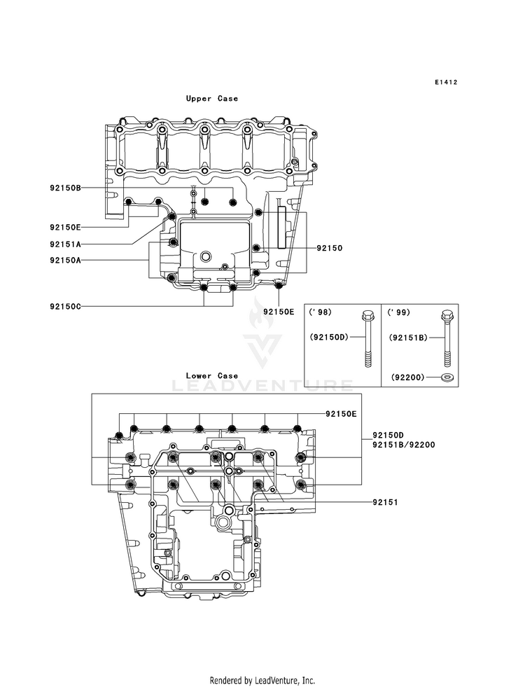 Crankcase Bolt Pattern Schematic