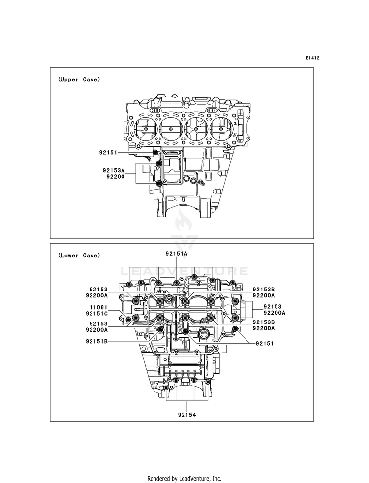 Crankcase Bolt Pattern Schematic