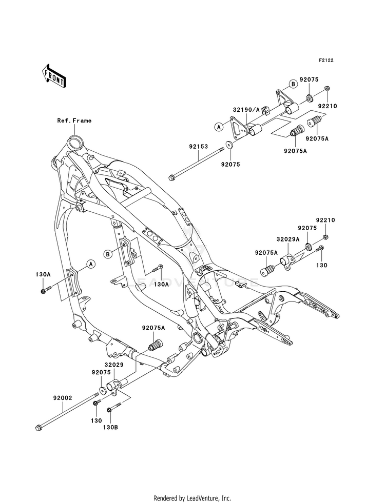 Engine Mount VN1600B8F Vulcan 1600 Mean Streak (2008) Schematic