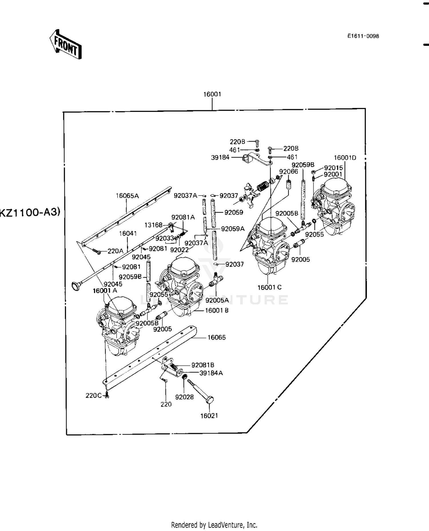 CARBURETOR ASSY (KZ1100-A3)