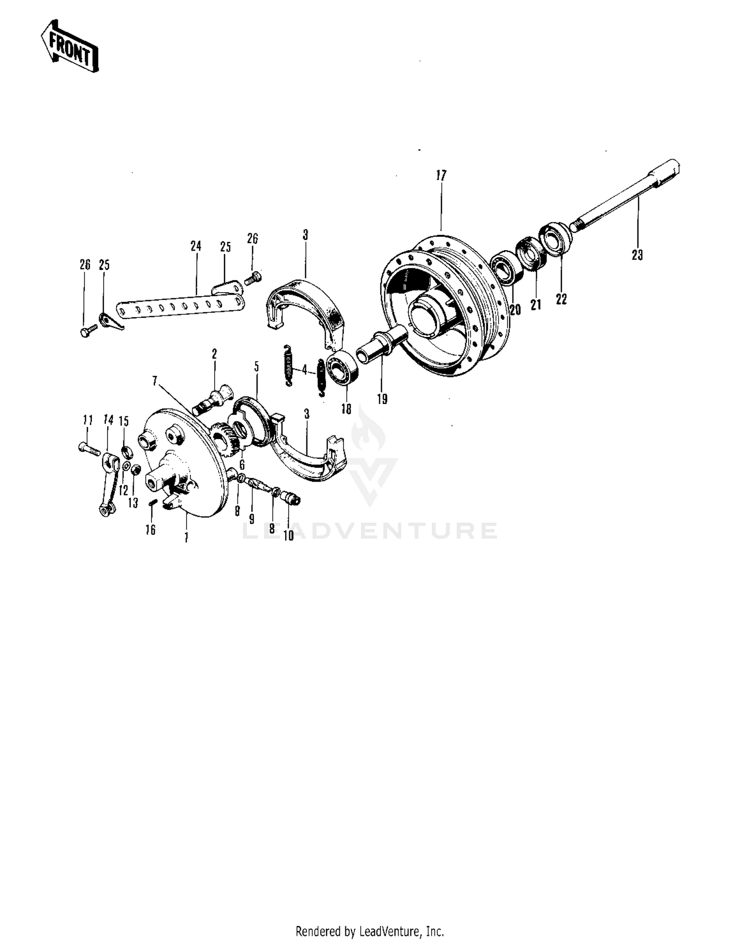 FRONT HUB/BRAKE ('71-'72 F8/F8-A)