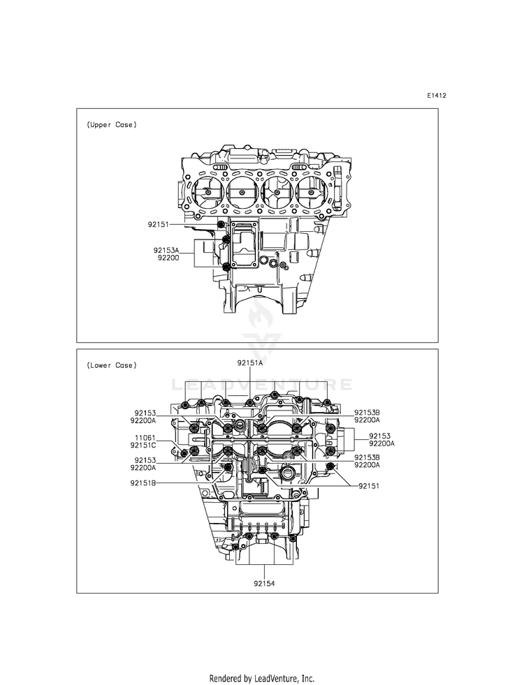 Crankcase Bolt Pattern Schematic