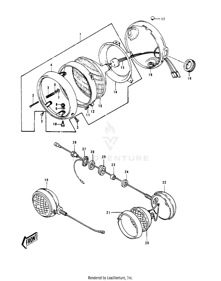 Headlight/Pursuitlights ('78 C1/C1a) Schematic
