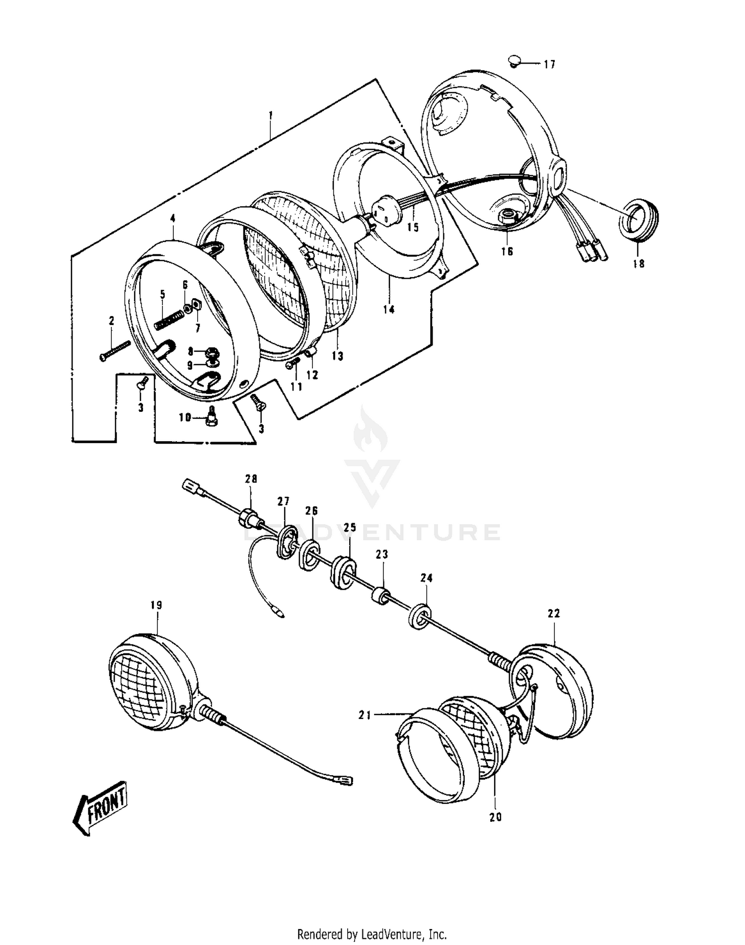 HEADLIGHT/PURSUITLIGHTS ('78 C1/C1A)