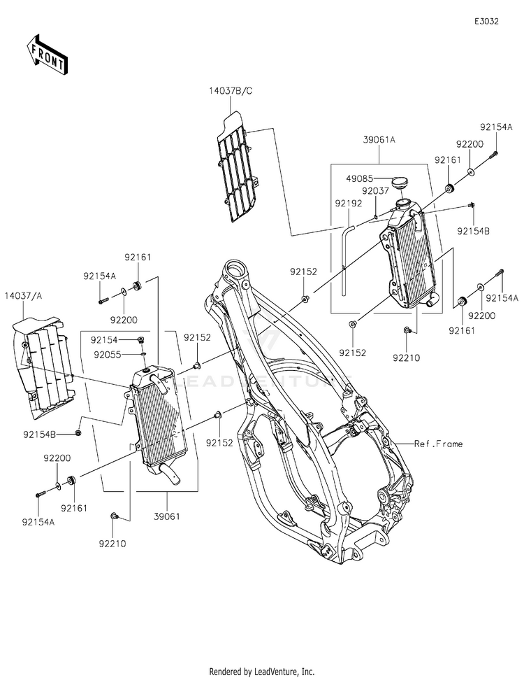 Radiator KX450MRFAN KX450 50th Anniversary Edition (2024) Schematic