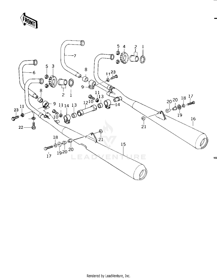 Mufflers ('79-'81 C2/C3/C4) Schematic