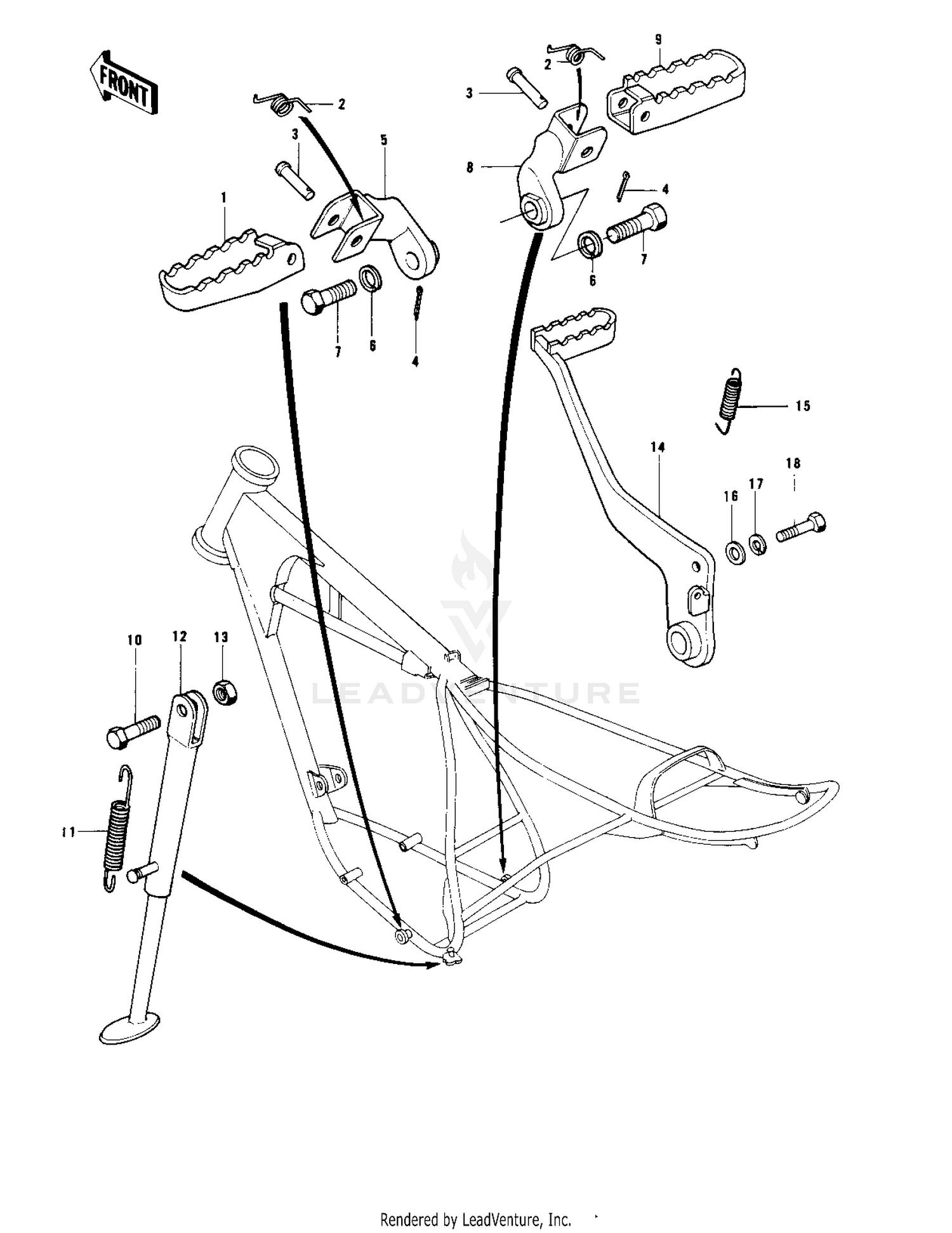 FOOTRESTS/STAND/BRAKE PEDAL