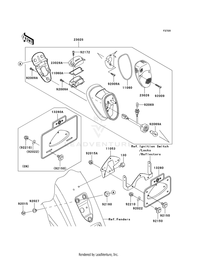 Taillight(S) VN1600D8F Vulcan 1600 Nomad (2008) Schematic