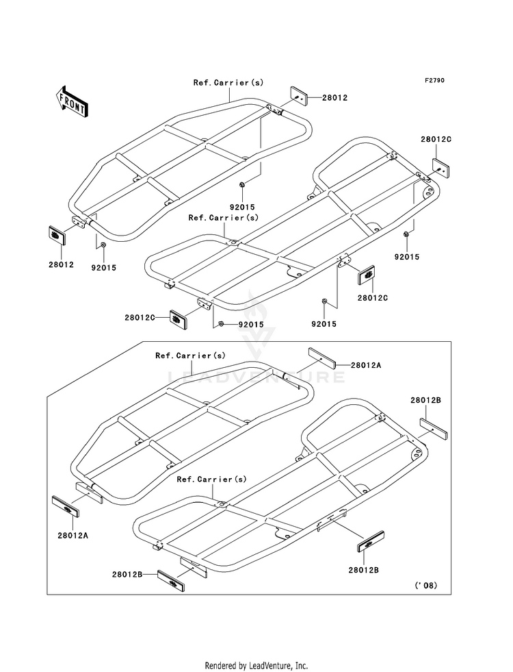 Reflectors (Cn) KVF750F8F Brute Force 750 4x4i (2008) Schematic