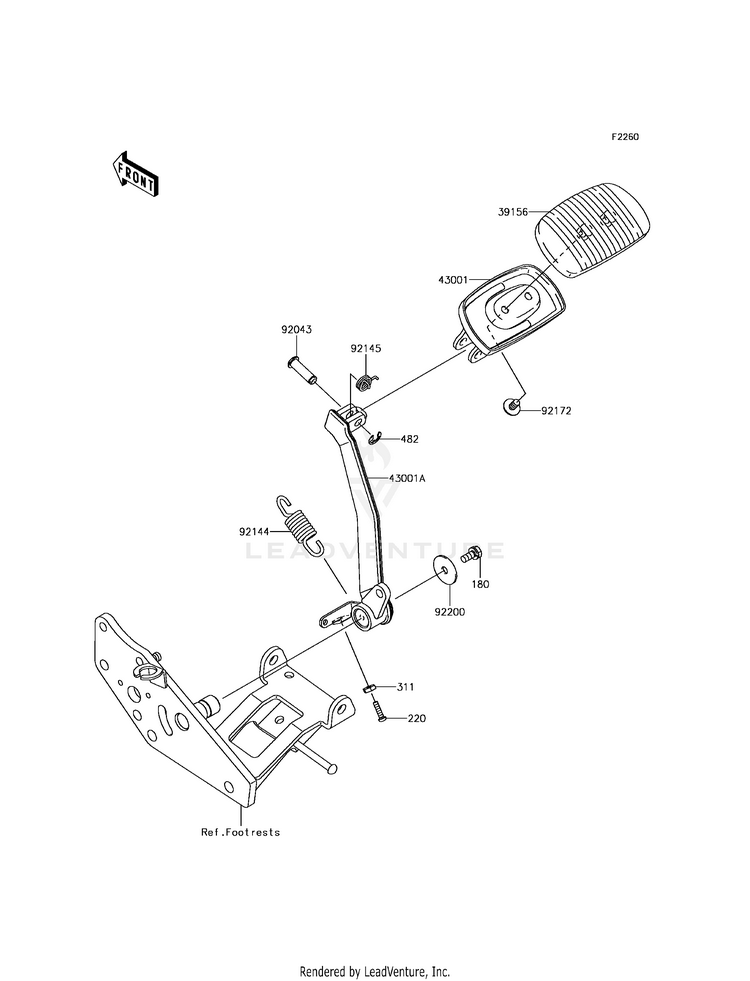 Brake Pedal/Torque Link Schematic