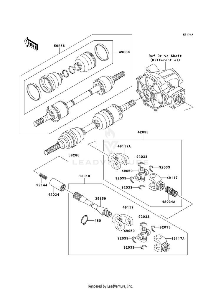 Drive Shaft (Front)(Klf300-C5/C6) Schematic
