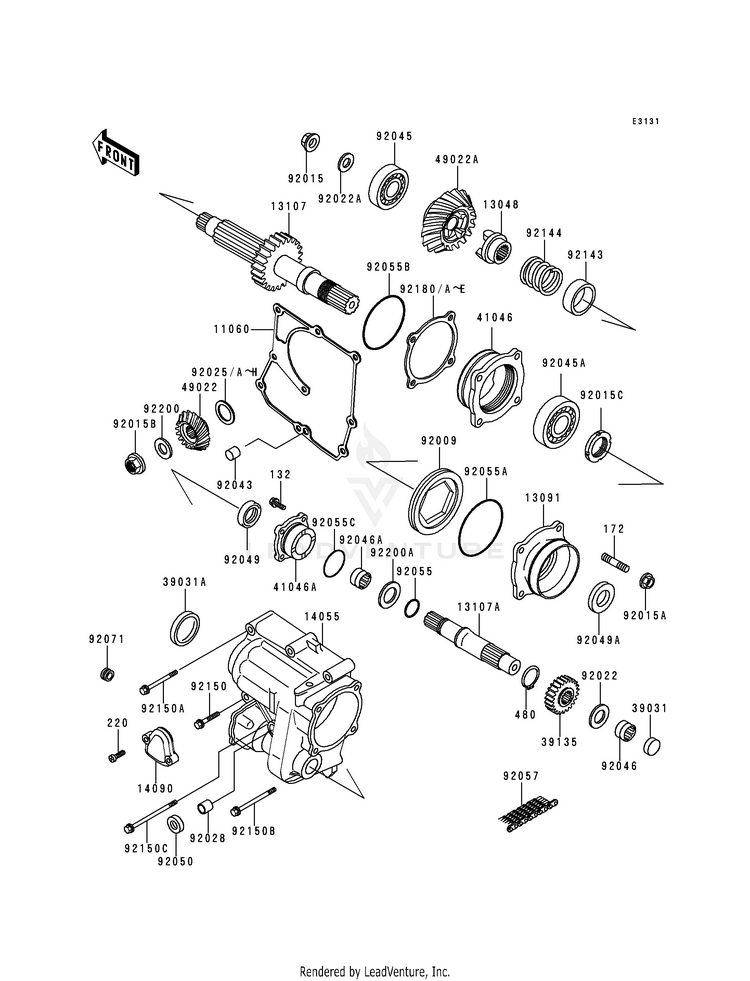 Front Bevel Gear Schematic