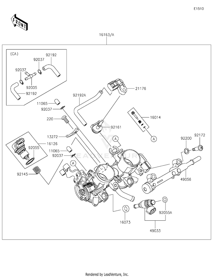 Throttle EX400GPFBL Ninja 400 ABS (2023) Schematic