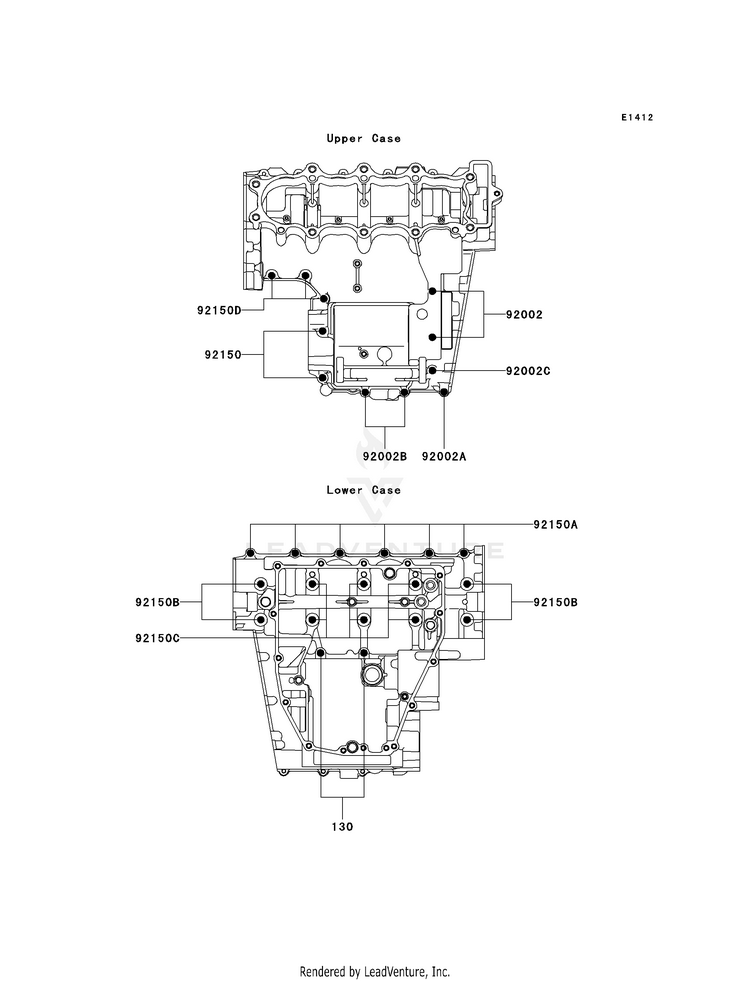 Crankcase Bolt Pattern Schematic