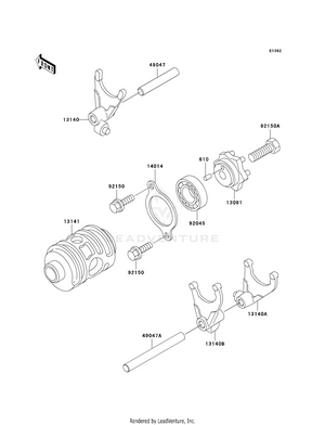 Gear Change Drum/shift Fork(s) Schematic
