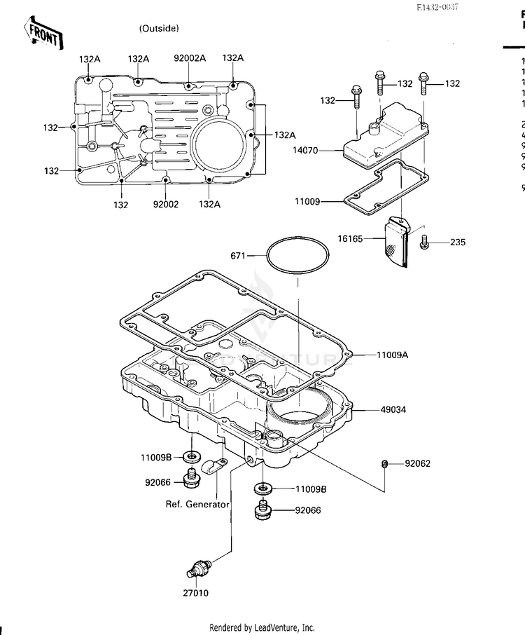 Breather Cover/Oil Pan Schematic