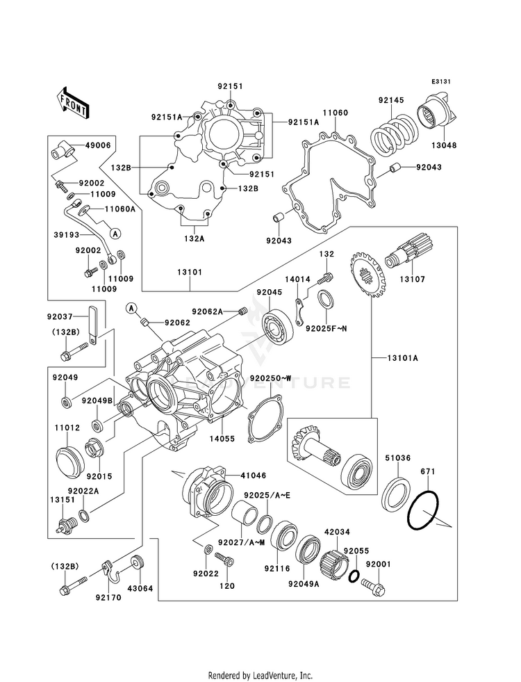 Front Bevel Gear Schematic