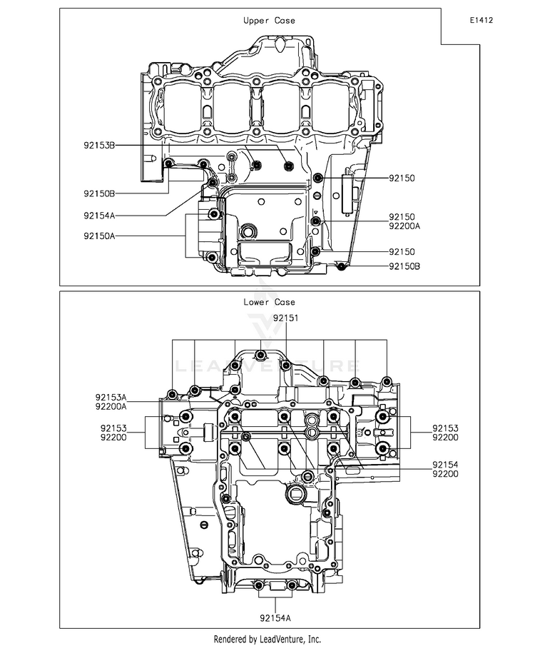 Crankcase Bolt Pattern Schematic