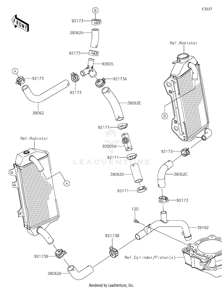 Water Pipe KX450MRFAN KX450 50th Anniversary Edition (2024) Schematic