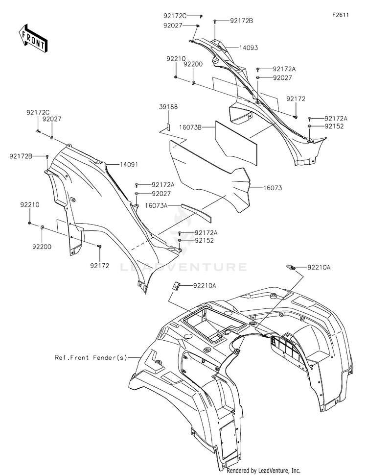 Side Covers KVF750RRFNN Brute Force 750 LE (2024) Schematic