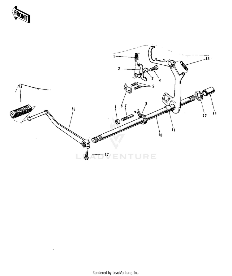 Gear Change Mechanism ('72-'73 F9/F9-A 3 Schematic