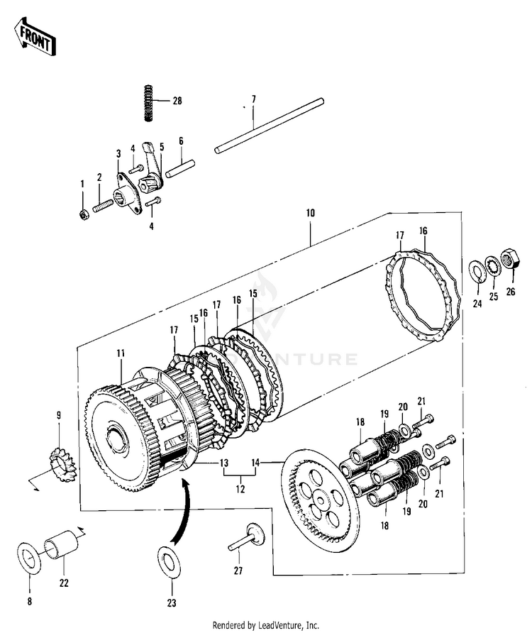 Clutch ('72-'73 F9/F9-A 350) Schematic
