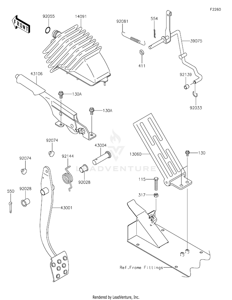 Brake Pedal/Throttle Lever Schematic
