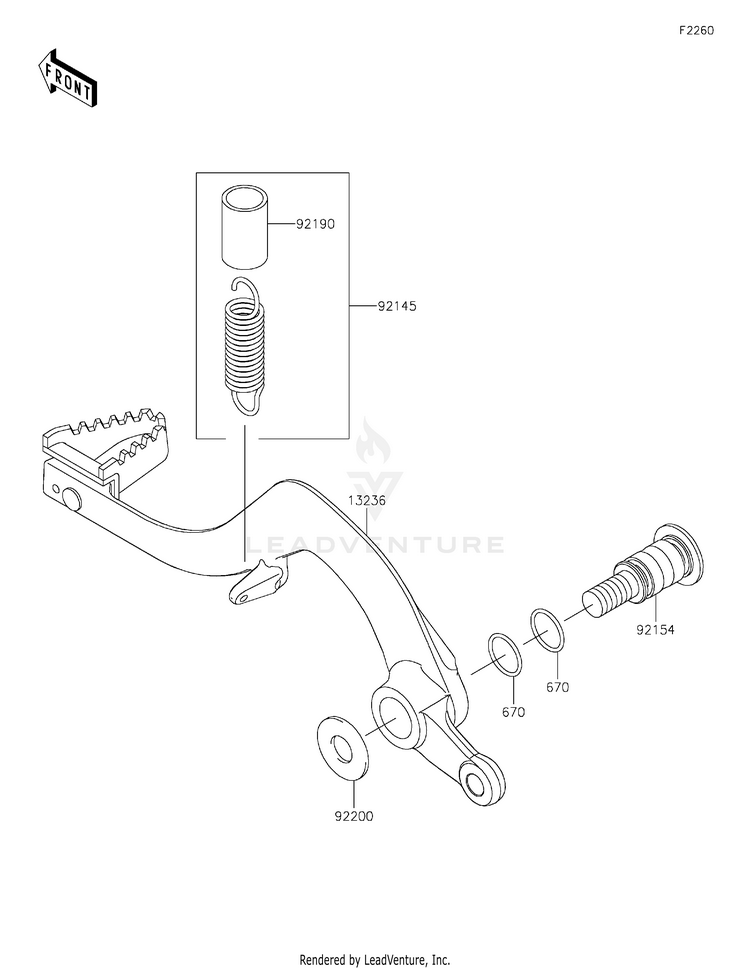 Brake Pedal KX450MRFAN KX450 50th Anniversary Edition (2024) Schematic