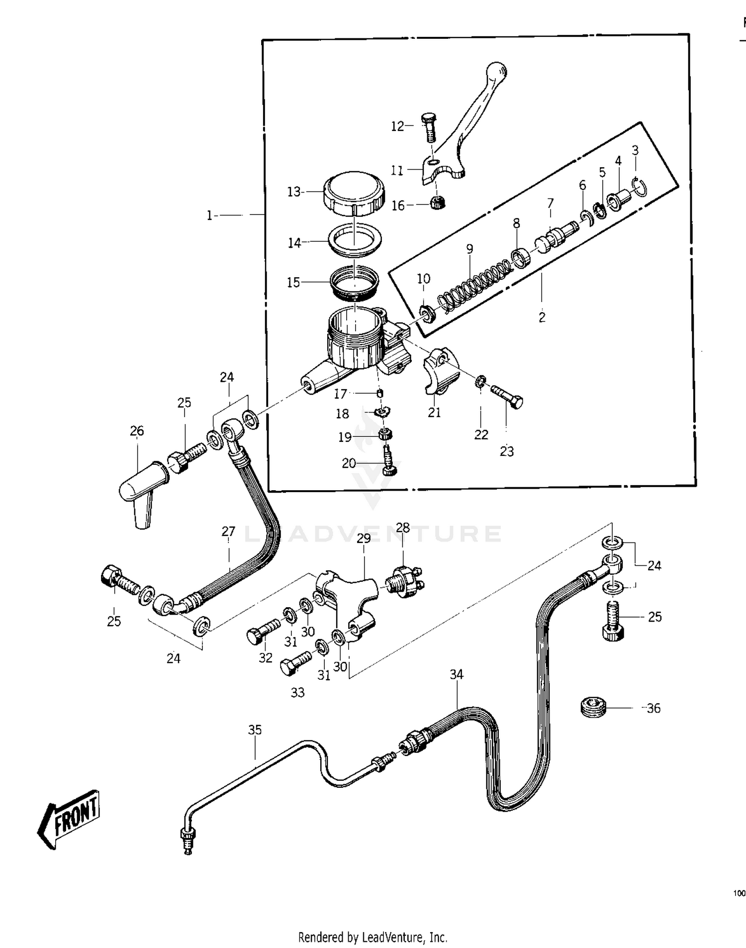 FRONT MASTER CYLINDER ('74 -'75 KZ400/KZ
