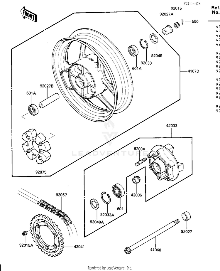 Rear Wheel/Hub/Chain Schematic