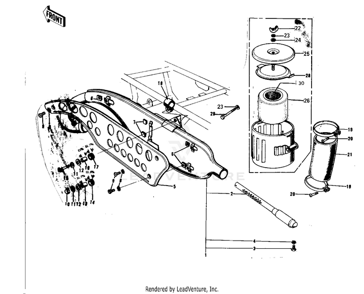 Air Cleaner/Muffler ('74-'75 F9-B/F9-C 3 Schematic