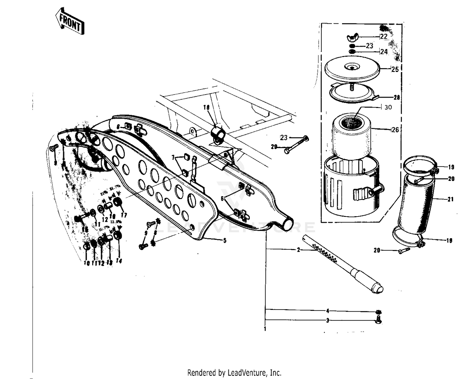AIR CLEANER/MUFFLER ('74-'75 F9-B/F9-C 3