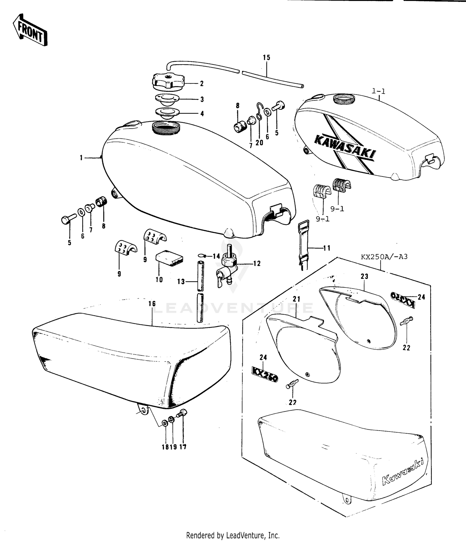 FUEL TANK/SEAT (74-76)