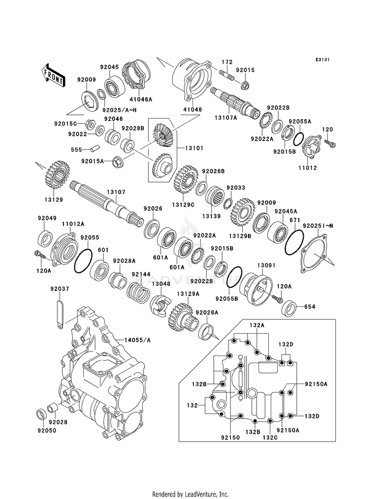 Front Bevel Gear Schematic