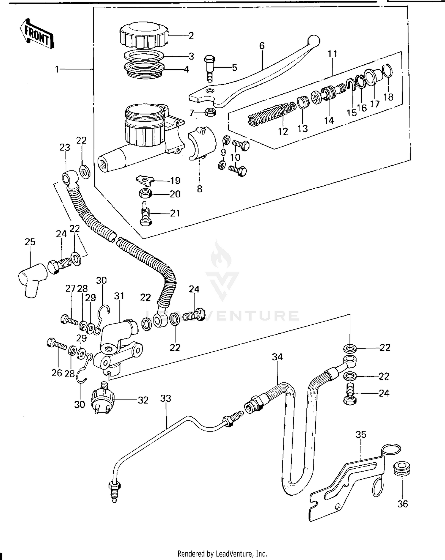 FRONT MASTER CYLINDER (KZ650-B1)