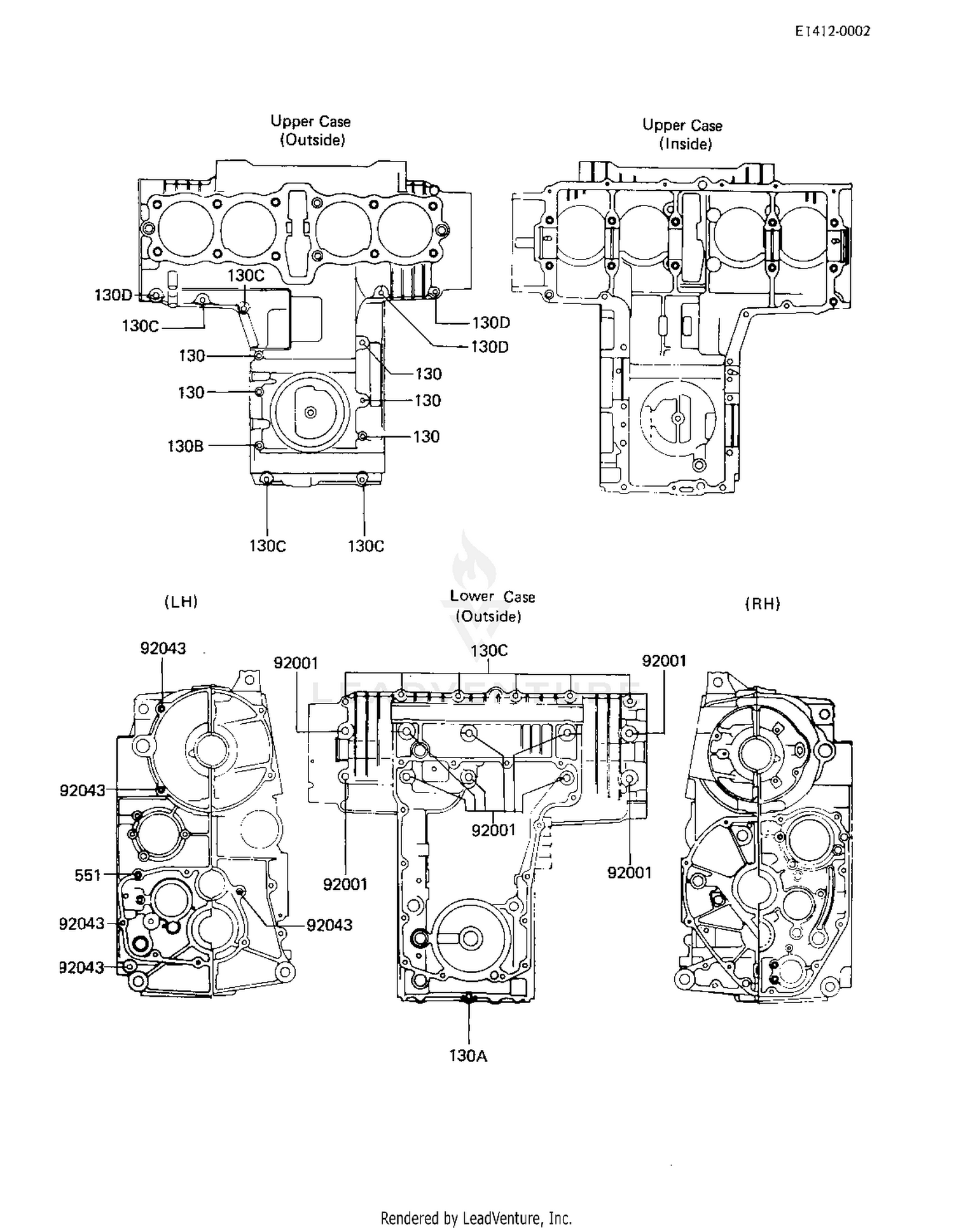 CRANKCASE BOLT & STUD PATTERN ('81 -'82